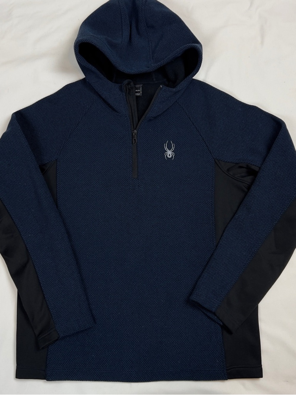 SPYDER Frontier Men’s Pullover 1/4 Zip Pullover Hoodie Size Large Navy/Black